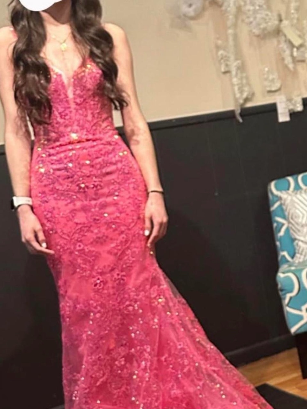 Ellie Wilde Hot Pink Prom Dress